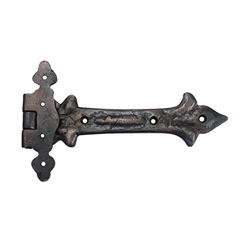 Image of Adonai Hardware Adonijah Antique Cast Iron Strap T Hinge (7.9 inch x 12 Pack, Oil Rubbed Bronze) for Barn Doors, Gates, Kitchen Cabinets, Sheds, Wooden Box, Furniture, Cedar Chest and Trunks