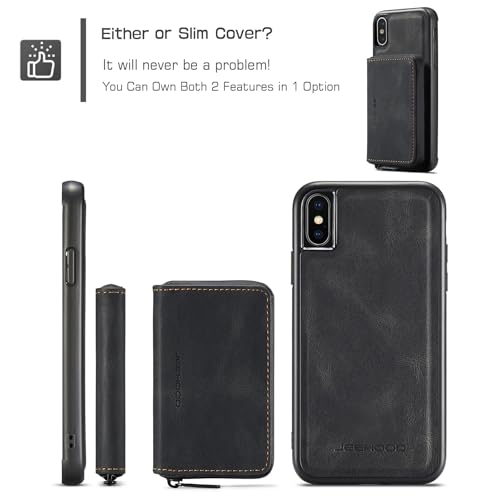 Coque de téléphone résistante aux chutes compatible iPhone XS portefeuille - 4