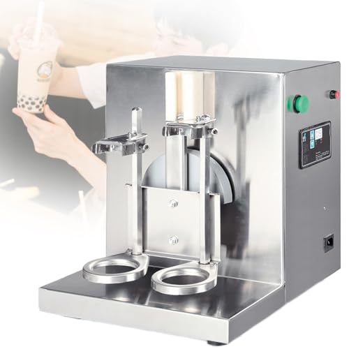 Máquina agitadora automática de doble cabezal con portavasos ajustable y temporizador para mezclar bebidas