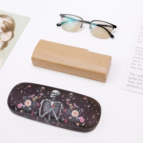 Image of PERFECTSIGHT Hard Shell Eyeglasses Case, PU Leather Protective Glasses Case, Cute Eyeglass Case for Women Men Girls