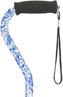 NOVA Designer Walking Cane with Offset Handle, Lightweight Adjustable Walking Stick with Carrying