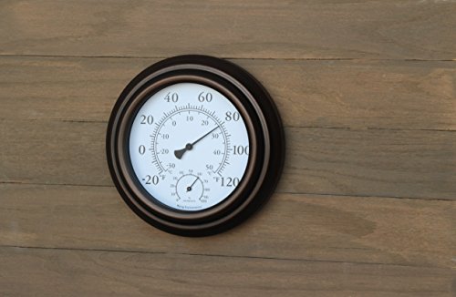 8" Metal Decorative Indoor / Outdoor Thermometer And Hygrometer (Bronze) #TOP4