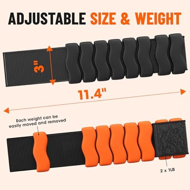 VTORY Ankle Weights for Women, Comfortable Wrist Weights, Set of 2 (1LB Each), Silicone Arm & Leg Weights for Women Men, Adjustable Ankle Weights for Workout Jogging Pilates Yoga Walking Dance