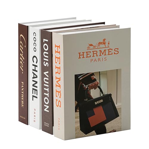 Decorative Books for Home Decor, Set of 4 Stylish Fake