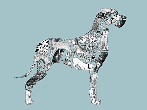 The Art Group "Louise Tate Great Dane Canvas Print, Cotton, Multi-Colour, 1.80 x 30.00 x 40.00 cm