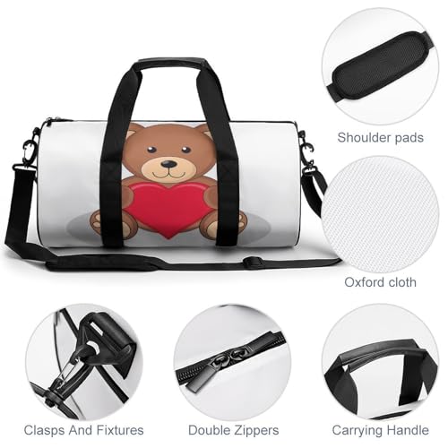 Sac de sport compact ours en peluche 45cm sac week-end robuste