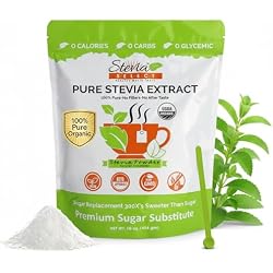 Stevia Select Organic Stevia Powder Sugar Free Plant Based Stevia Sweetener Non GMO Pure Stevia Extract Sugar Substitute No Additives Zero Calorie 16 Oz