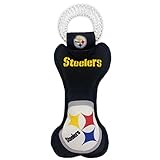 Pets First NFL Pittsburgh Steelers Dental Dog TUG Toy with Squeaker. Tough PET Toy for Healthy Fun,...