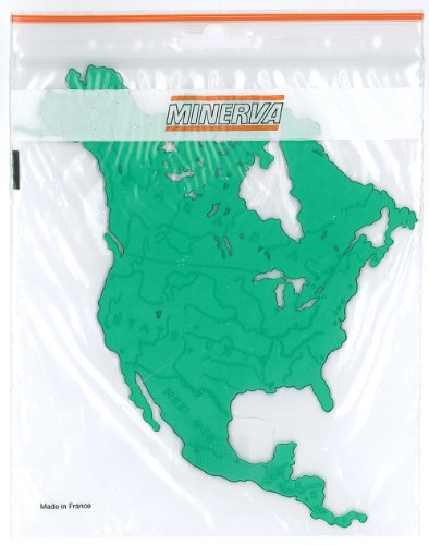 Minerva M79352455 Carte Amérique du Nord Vert Translucide