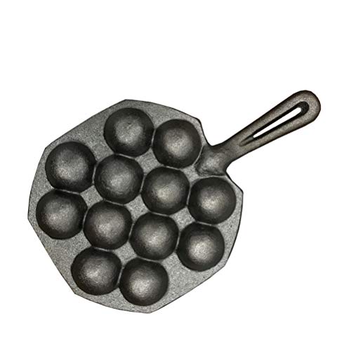 Panela de takoyaki Cabilock com 12 moldes de ferro fundido para takoyaki frigideira polvo japonês mo