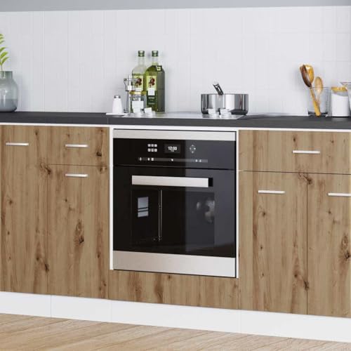 Mimdixy Armoire de buffet, armoire de four, chêne artisanal, 60 x 46 x 81,5 cm, étroite pour salon, cuisine, bureau