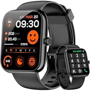 Smart Watch for Men Women with Alexa Built-in, Bluetooth Calling, 1.83'' HD Touch Screen Fitness Tracker with Heart Rate/Sleep Monitor, 120+ Sports Modes, IP68 Water-Resistant Watch for Android & iOS