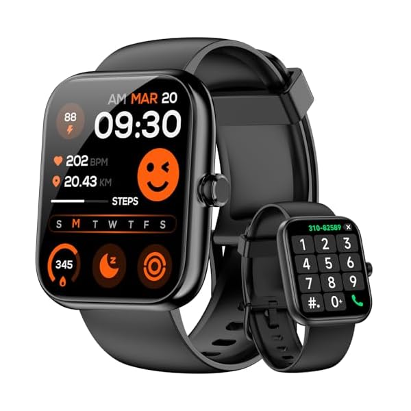 Smart Watch for Men Women with Alexa Built-in, Bluetooth Calling, 1.83'' HD Touch Screen Fitness Tracker with Heart Rate/Sleep Monitor, 120+ Sports Modes, IP68 Water-Resistant Watch for Android & iOS