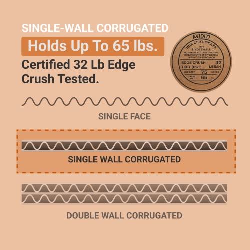 Aviditi Shipping Boxes Medium 16"L X 12"W X 8"H, 25-Pack | Corrugated Cardboard Box For Packing, Moving And Storage 16X12X8 16128 #TOP4