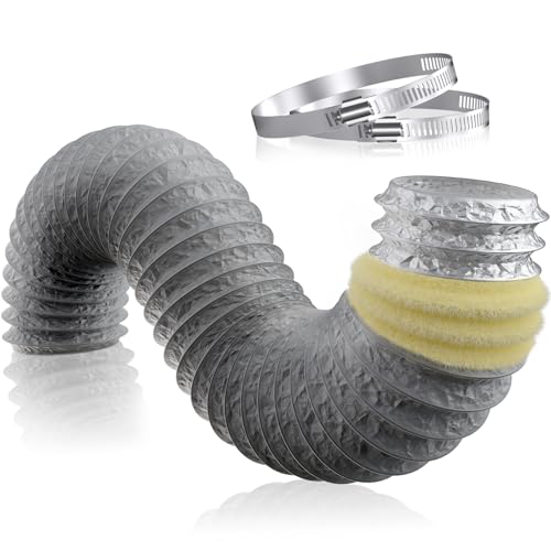 Hon&Guan 150mm Lüftungsschlauch Schallgedämmter Wärmeisolierung Alu Flexrohr Lüftungsschlauch für Klimaanlage, Rohrventilator - Länge 1.2 m...