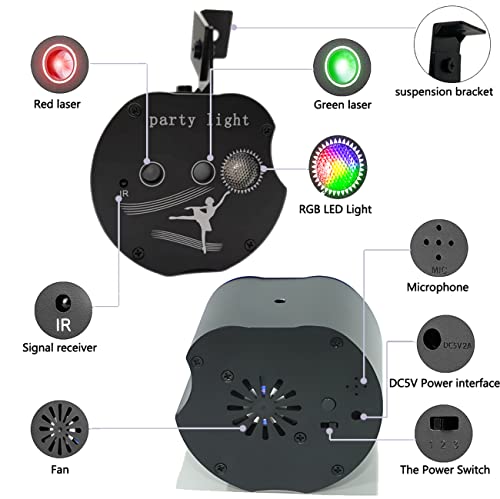 Party Disco Lights Mini Laser Stage Light Strobe Light Rgb Led Projection Lights Dj Light With Sound Activation And Remote Control For Clubs Home Parties Weddings Birthdays Ktv Karaoke Christmas #TOP3
