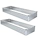 Meberam 2 Pack 6x3x1FT Galvanized Raised Garden Beds Kit Outdoor Metal Gardening Planter Box for Vegetable Elevated Flower Herbs,Silver