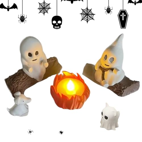 Luz de fuego, lámpara de diseño fantasma, brillo ambiental cálido, 5.51 x 4.72 x 3.15 pulgadas, acento decorativo alimentado por USB, luz nocturna LED suave para dormitorio de niños, rincón de lectura