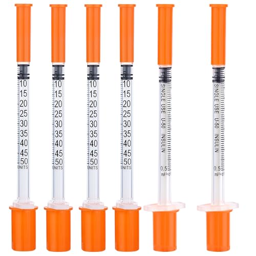 U-100 1/2ml 31ga Disposable Syringe and 31G x 8 mm (5/16’’), Lab Dispensing Supplies, 20Pack