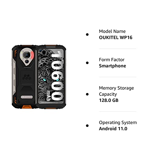 Night Vision Rugged Smartphone Unlocked Oukitel Wp16 Cell Phone 10600Mah Battery 8Gb+128Gb 6.39" Hd Screen Android 11 4G Lte Dual Sim Fast Charging Waterproof Fingerprint Otg Nfc 5Gwifi Gps Sos #TOP7