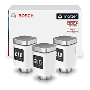 Bosch Smart Home Heizkörperthermostat II [+M], smartes Thermostat, Flexible Nutzung im Bosch Smart Home System oder in herstellerübergreifend in Matter Systemen, 3er Set