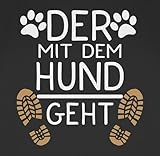 Pullover Herren Frauen Hoodie Kontrast zweifarbig - für - Der mit dem Hund geht - Geschenk Hundebesitzer Hundeliebhaber - XL - Schwarz/Grün - hoody damen hunde hundefan gassi fun-kapuzenpullover