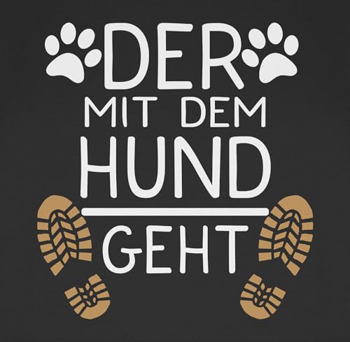 Pullover Herren Frauen Hoodie Kontrast zweifarbig - für - Der mit dem Hund geht - Geschenk Hundebesitzer Hundeliebhaber - XL - Schwarz/Grün - hoody damen hunde hundefan gassi fun-kapuzenpullover