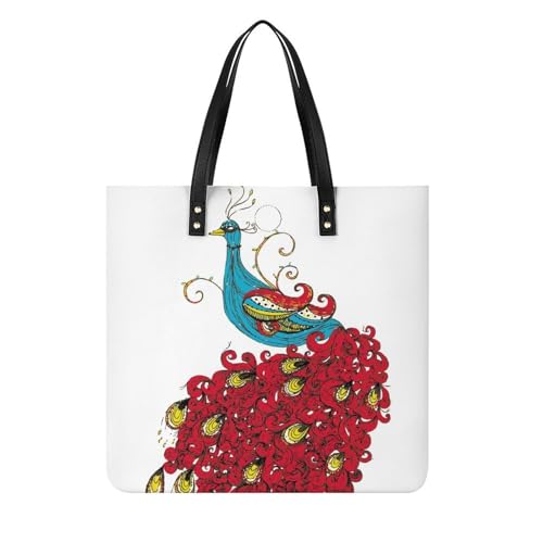Tote bag pour voyage Paon Rouge sac à bandoulière élégant pour vos escapades et weekends