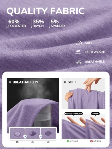 Image of ATHMILE Womens Oversized T Shirts Summer Tops Spring Casual Loose Fit Workout Short Sleeve 2026 Beach Vacation