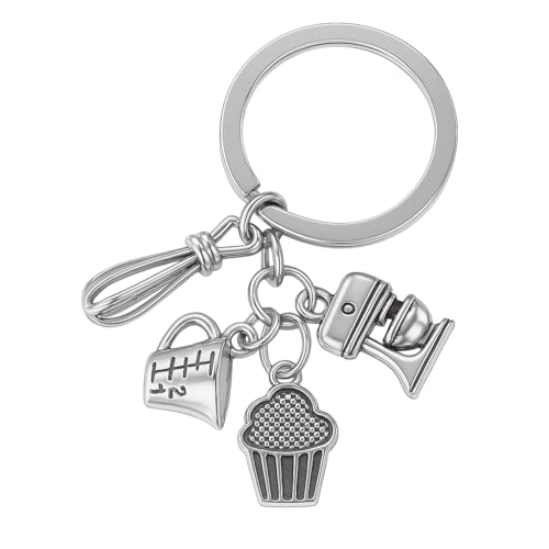 DONWOIE Chef Keychain with Whisk Baking Tools, Measuring Cup,Cooking Keychains