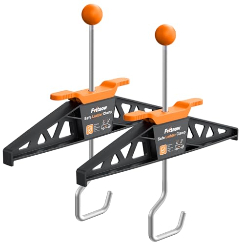 Ladder Clamps Ladder Roof Rack Clamps for Wide Roof Bars Ladder Clamp with Built-in Lock Crash Tested Quick Fit Roof Bar Ladder Clamps 2 Pack Orange