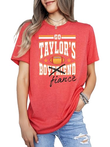Go Taylor's Fiance Crossed Out Boyfriend Shirt for Women, Teens & Kids Funny Football Fan Tee