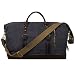 S-ZONE Oversized Canvas Genuine Leather Trim Travel Tote Duffel Shoulder Handbag Weekend Bag