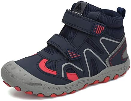 Mishansha Kids Hiking Boots Boys Girls Outdoor Walking Climbing Sneaker Comfortable Non-Slip Snow Shoes Hiker Boot Antiskid Rubber Sole Rose and Blue 3.5 little_kid