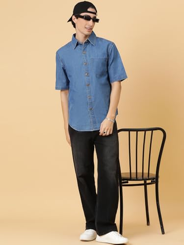 Image of KOTTY Men's Textured Casual Shirt - Long Sleeve||Button-Down Collar||Classic Fit