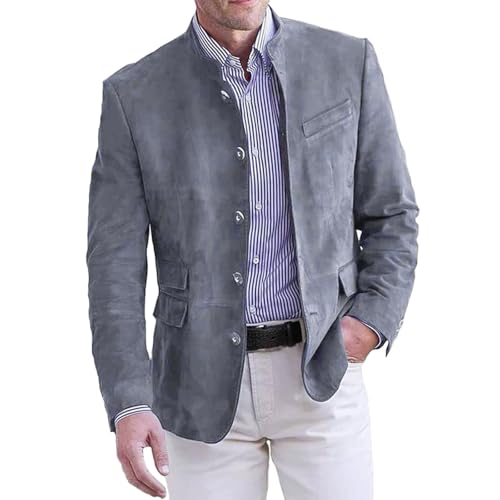 Sakko Herren, Anzug Jacke Herren Regular Fit, Blazer Lässige Jackett Große Größen Anzugjacken Revers Freizeitanzug Stylisch Anzüge für Herren Mit Taschen Und Knöpfen Sommersakko Leicht Herren