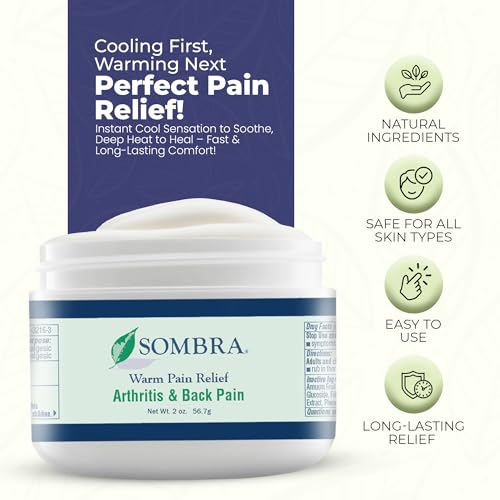 Sombra Warm Pain Relief Gel, Warm Relief for Arthritis and Chronic Pain Pre-Workout Muscle Rub Vegan Formula Free of Artificial Fragrances, Dyes, NSAIDs, Wax, Petroleum, Alcohol - 2oz Jar - Thumbnail 3