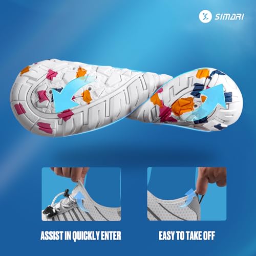 Image of SIMARI Water Shoes for Women Men - Barefoot Quick-Dry Aqua Socks | Lightweight Swim Shoes for Surfing, Swimming, Beach Sports, Kayaking, Diving | Non-Slip Design