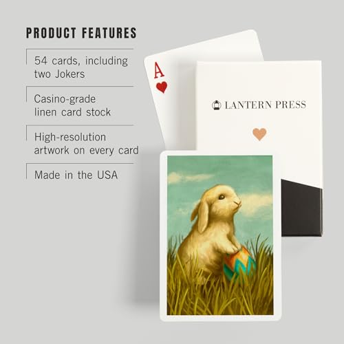 Lantern Press Easter Bunny, Baraja Póker 52 cartas miniatura 3