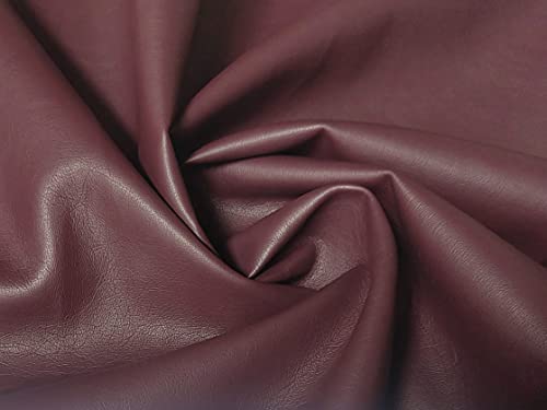 Tissu imitation cuir bordeaux haut de gamme en rouleau de 10m x 140cm