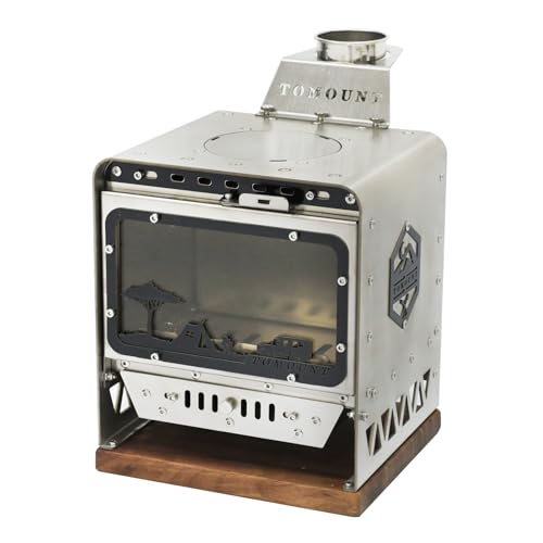 Roveity Wood Stove for Camping Portable Hot Tent Stove Mini Wood Burner Pellet Stove for Outdoor Camping, Cooking, Hunting and Ice Fishing