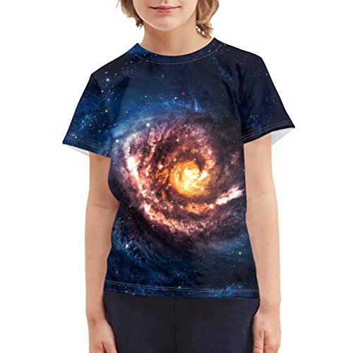 chaqlin Teens Ragazzi Ragazze Camicie 3D Stampa Colorata Design Graphic Tee Shirt con Manica Corta per Bambini 3-16 Anni, Galaxy Space 1, 11-12 Anni