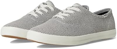 Keds Womens Champion Leather Lace Up White/Black Dalmata Leather 5 Medium