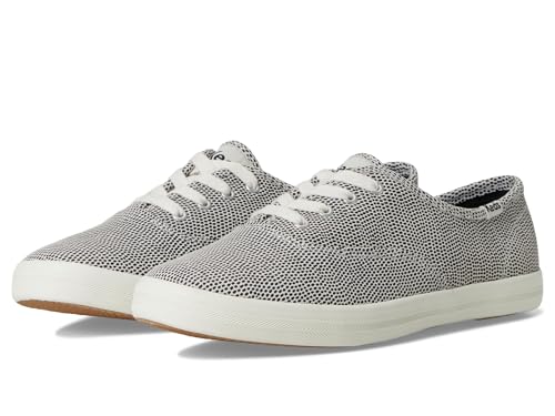 Keds Womens Champion Leather Lace Up White/Black Dalmata Leather 5 Medium