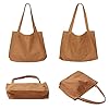 Etercycle Women's Canvas Tote Bag, Casual Shoulder Bags Big Capacity Hobo Bags with Interior Pocket for School Shopping Work Travel (Brown) #5