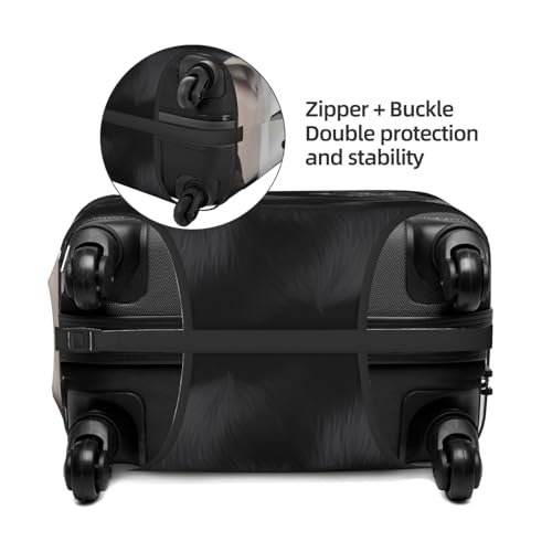 Luggage Cover Protector Washable Stretch Suitcase Protector Cute Black Pug Dog Suitcase Cover Anti-Scratch Travel Baggage Covers Fits 18-32 Inch Luggage Protectors, Small3