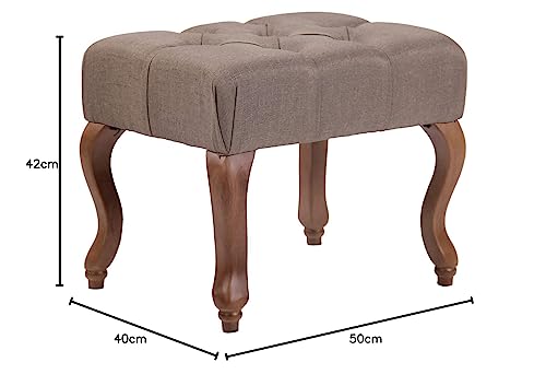 CLP Sgabello Capitonné Brest in Tessuto e Legno di...