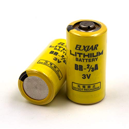 Elxjar (2-Pack) 3V Br-2/3Assp 2/3A Lithium Battery, Replacement For Panasonic Br-2/3A #TOP3