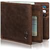 Zitahli wallets for men Genuine Leather Mens Wallet With 12 Card Slots, 2 ID Windows Bifold Rfid Blocking Gifts for Men