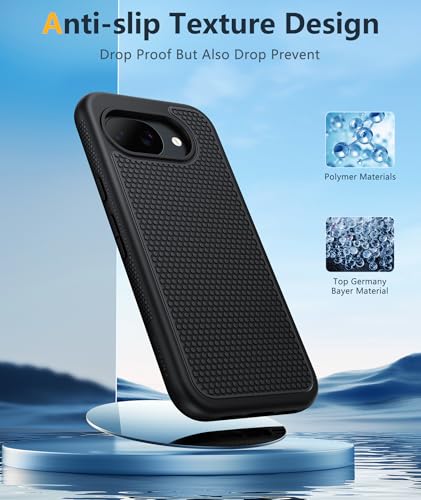 Image of FNTCASE for Google Pixel 10A Case - Military Grade Drop Protection, 14ft Drop Tested, Screen Protector Included, Anti-Slip Anti-Fingerprint Matte Textured, Soft TPU Shockproof Cover (Black)